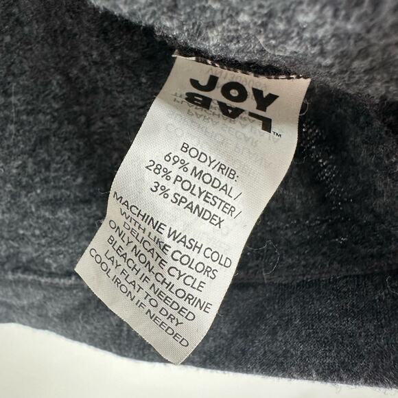 Joy Lab Size Small Sweater Gray Pullover Hoodie Thick Lace Up Neckline Modal - Picture 4 of 4